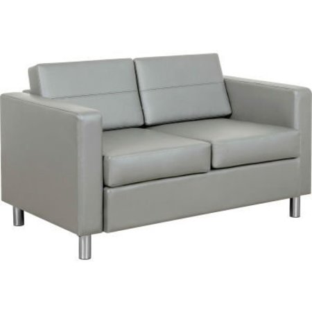 GEC InterionÂ Antimicrobial Upholstered Leather Loveseat, Gray HX-7009-7-ANT